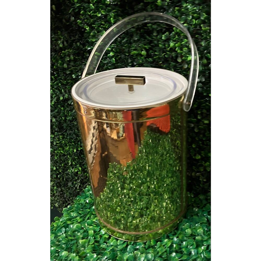 Vintage Hollywood Regency Gold Ice Bucket